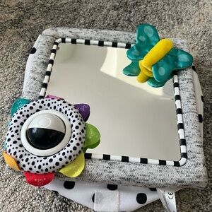 Colorful Baby Tummy time Activity Mirror with Butterfly and Rattle